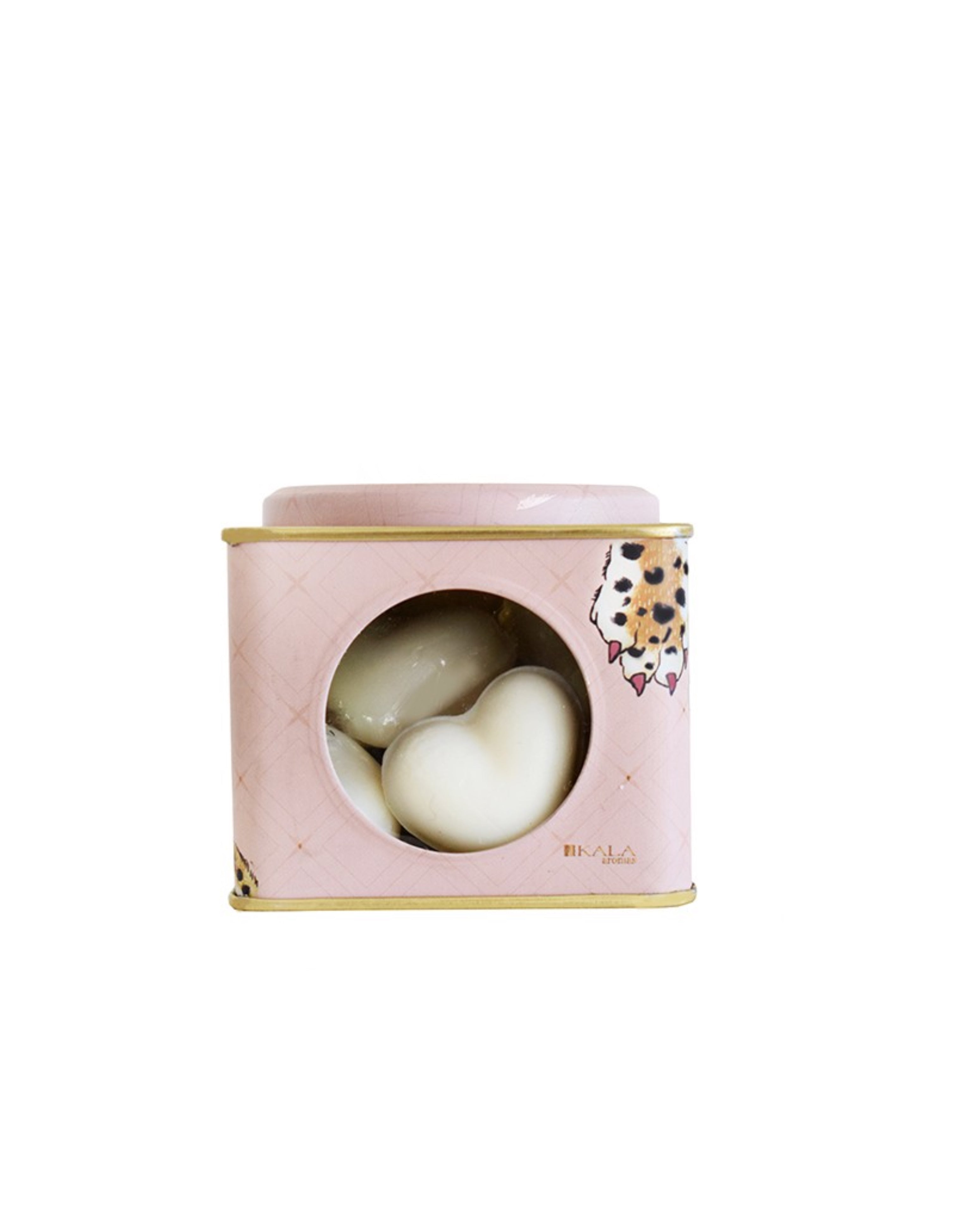 LATA PARISIAN TIGER CON 10 JABONES CORAZÓN