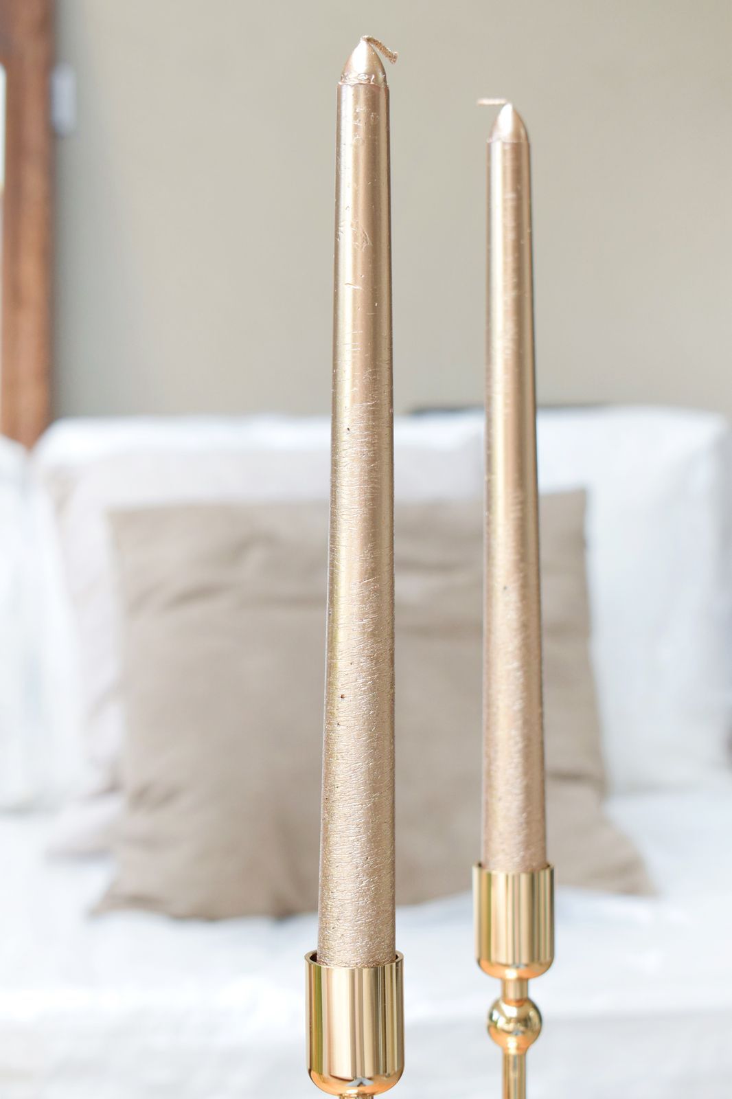 SET VELAS DORADAS X 4